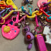 Vintage 80’s Plastic Mold Charm Necklace with Charms