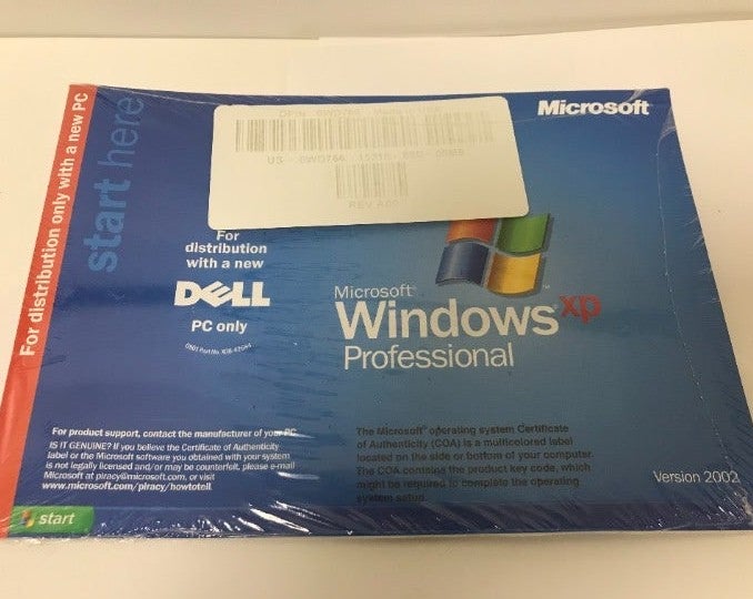 MICROSOFT WINDOWS XP Professional Version 2002 New Sealed