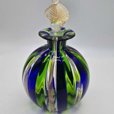 Murano: Bucella Cristalli Perfume Bottle with Leaf Dauber