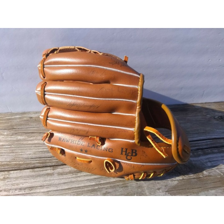 Manny Hernandez Signed Youth Baseball Glove Buckus Louisville Slugger Vintage 89