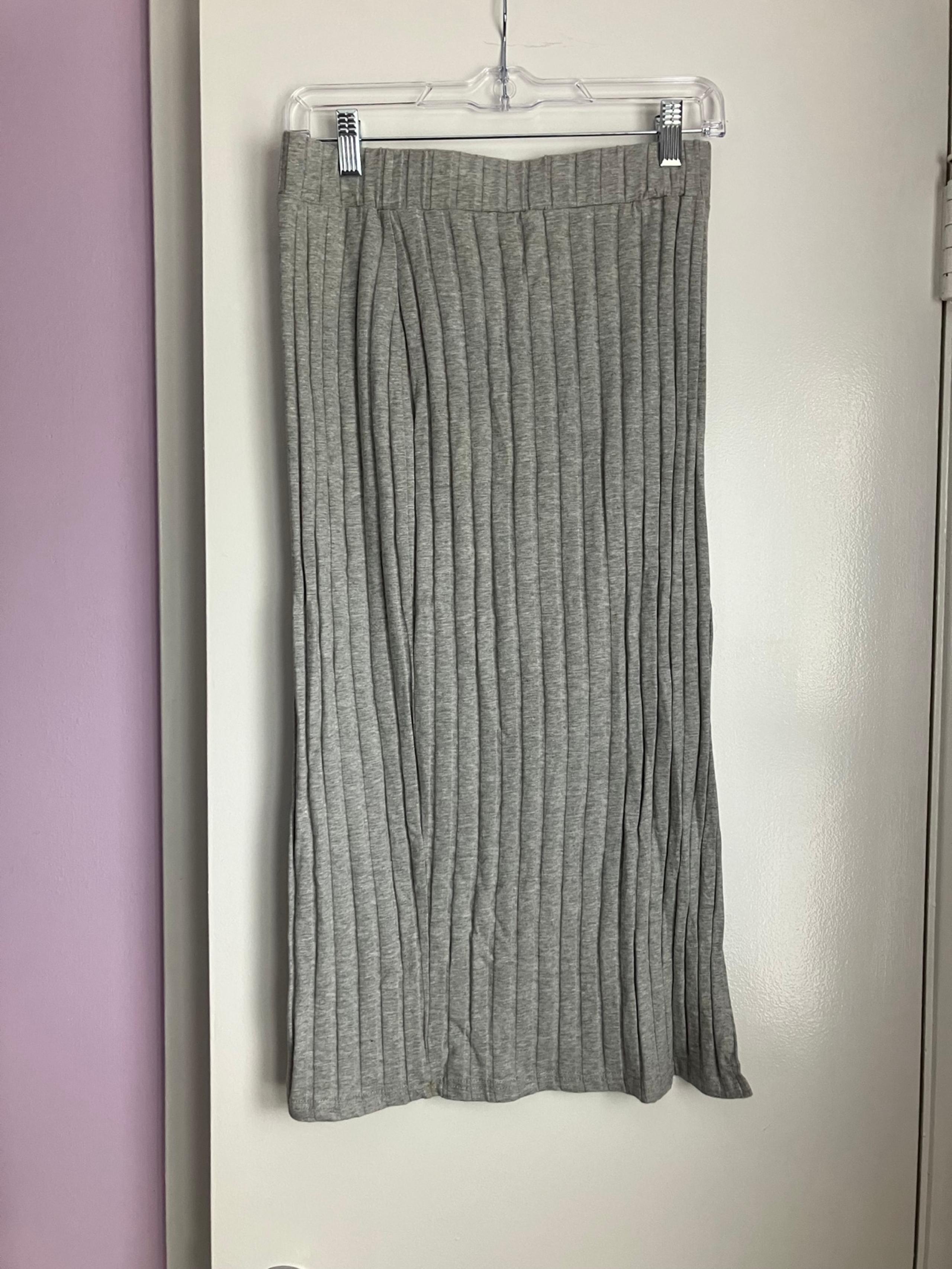 SHEIN Ribbed Grey Pencil Skirt