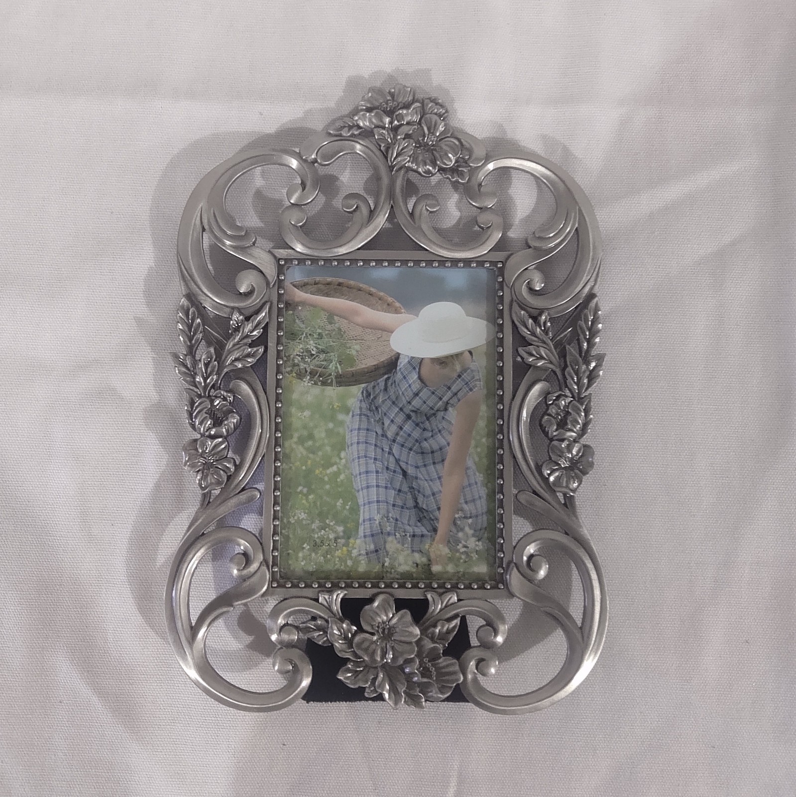Malden International Design Silver Scroll 5 x 3.5 Photo Frame Floral Design