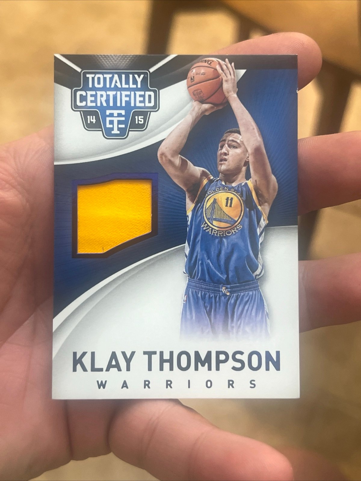 2014-15 Totally Certified Klay Thompson 34/99 Purple Die-Cut Game Worn #51