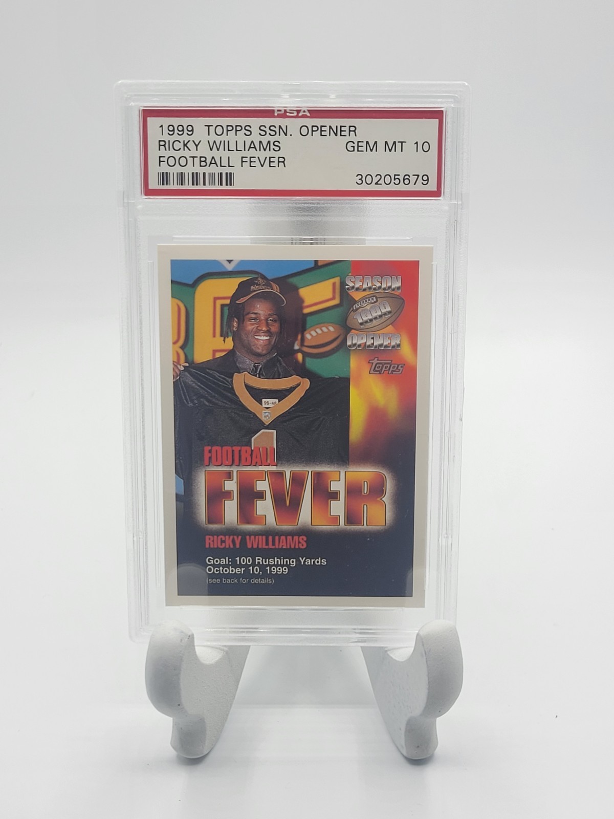 1999 TOPPS SEASON OPENER RICKY WILLIAMS FOOTBALL FEVER - SAINTS - PSA 10 RC