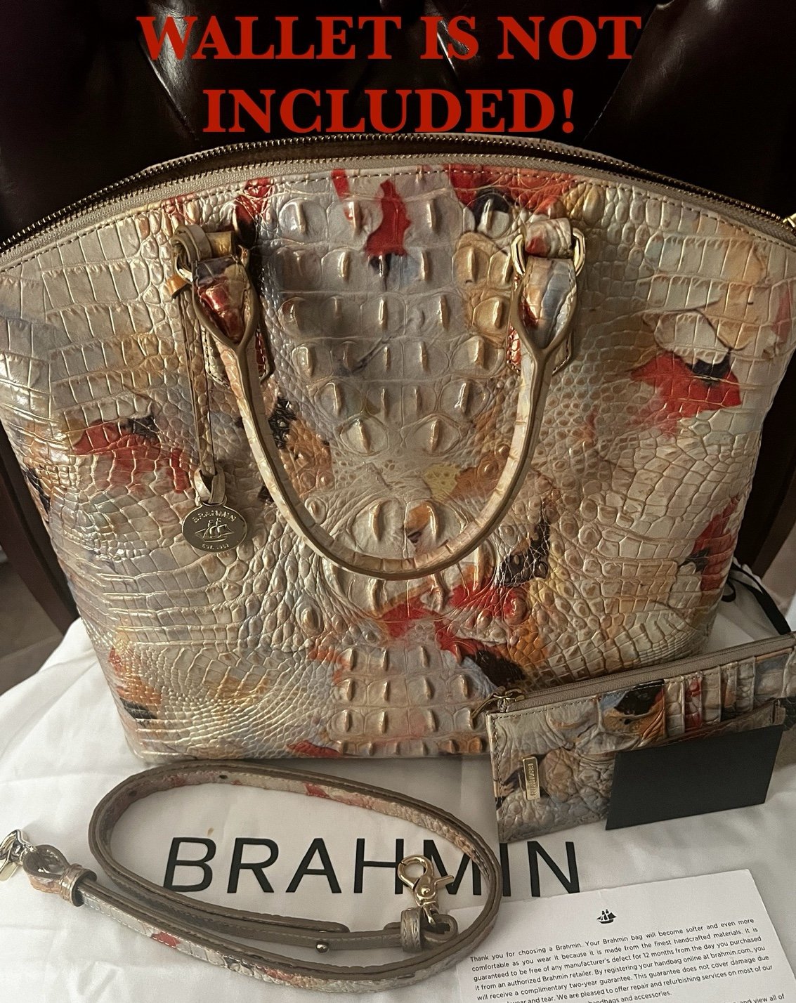 BRAHMIN Melbourne Large Duxbury Crocodile-Embossed Satchel LIKE NEW Satchel only