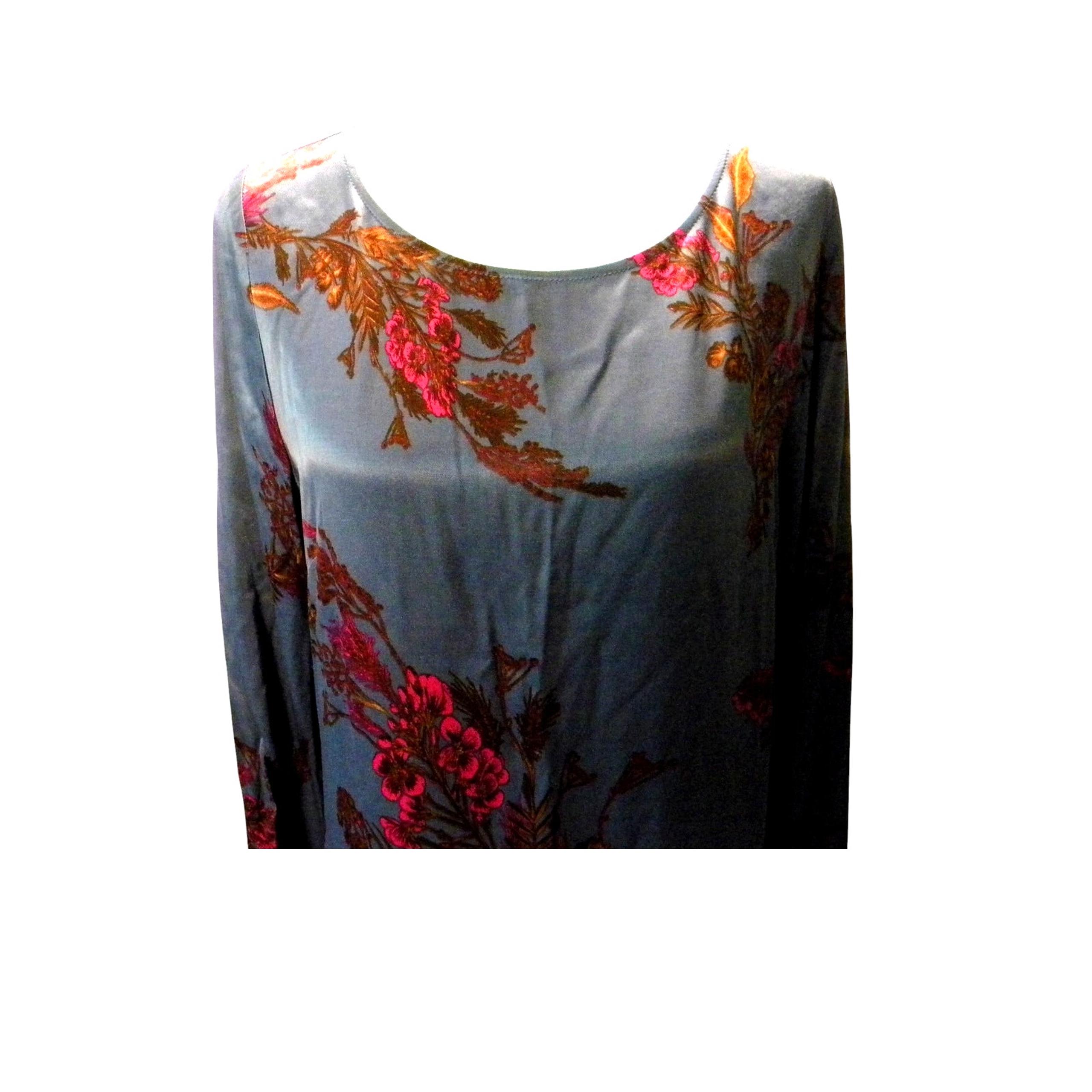 Long Sleeve Purple Pink Floral Shift Dress Casual Boho Nordstrom Large - Leith