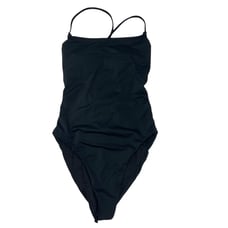 ANDIE nwot THE FIJI black lace up back one piece swimsuit S T