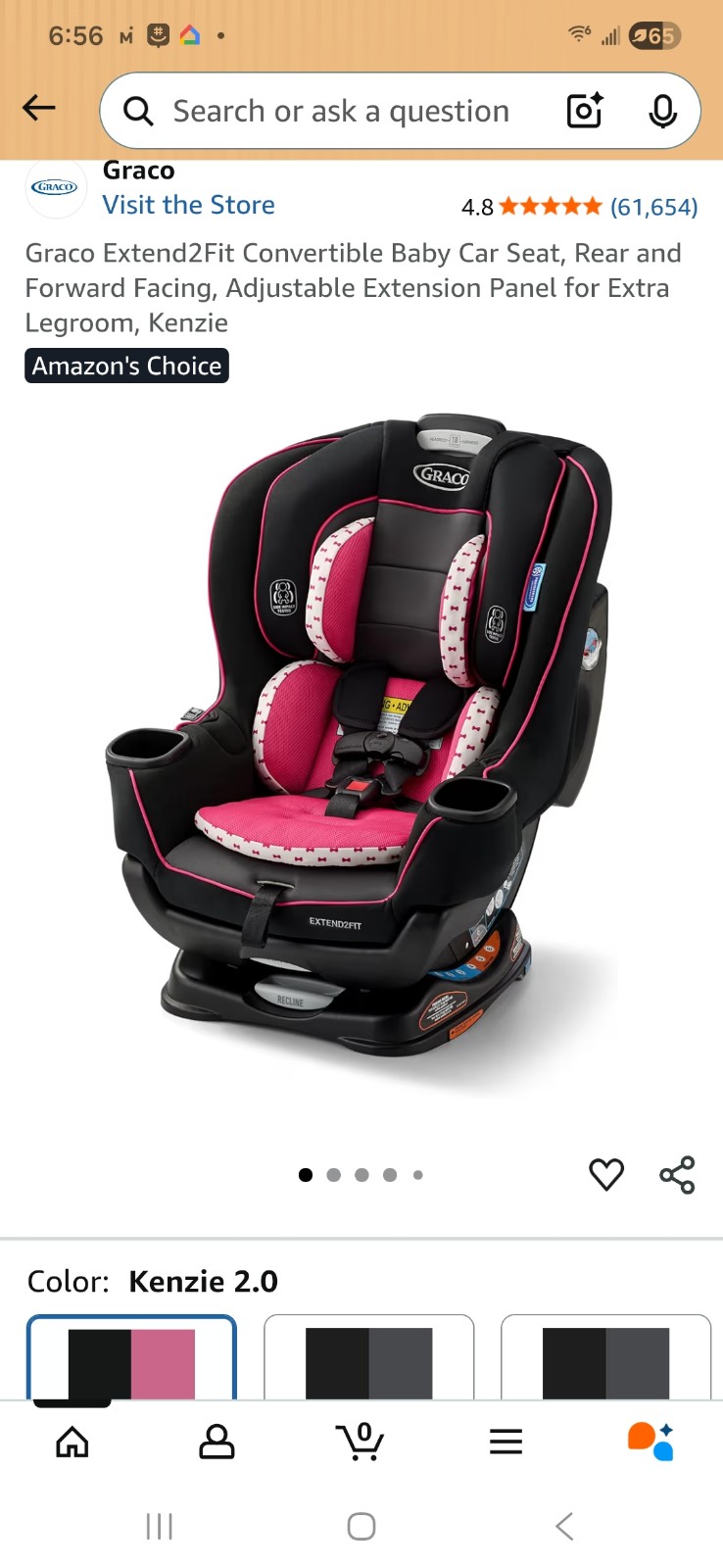 Graco Extend2Fit Convertible Baby Car Seat, Rear and Forward Facing, Adjustable