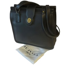 RARE Vintage Coach 97 Weston Shopper (9021) Black Brass Turn-Lock Bag ~PRISTINE