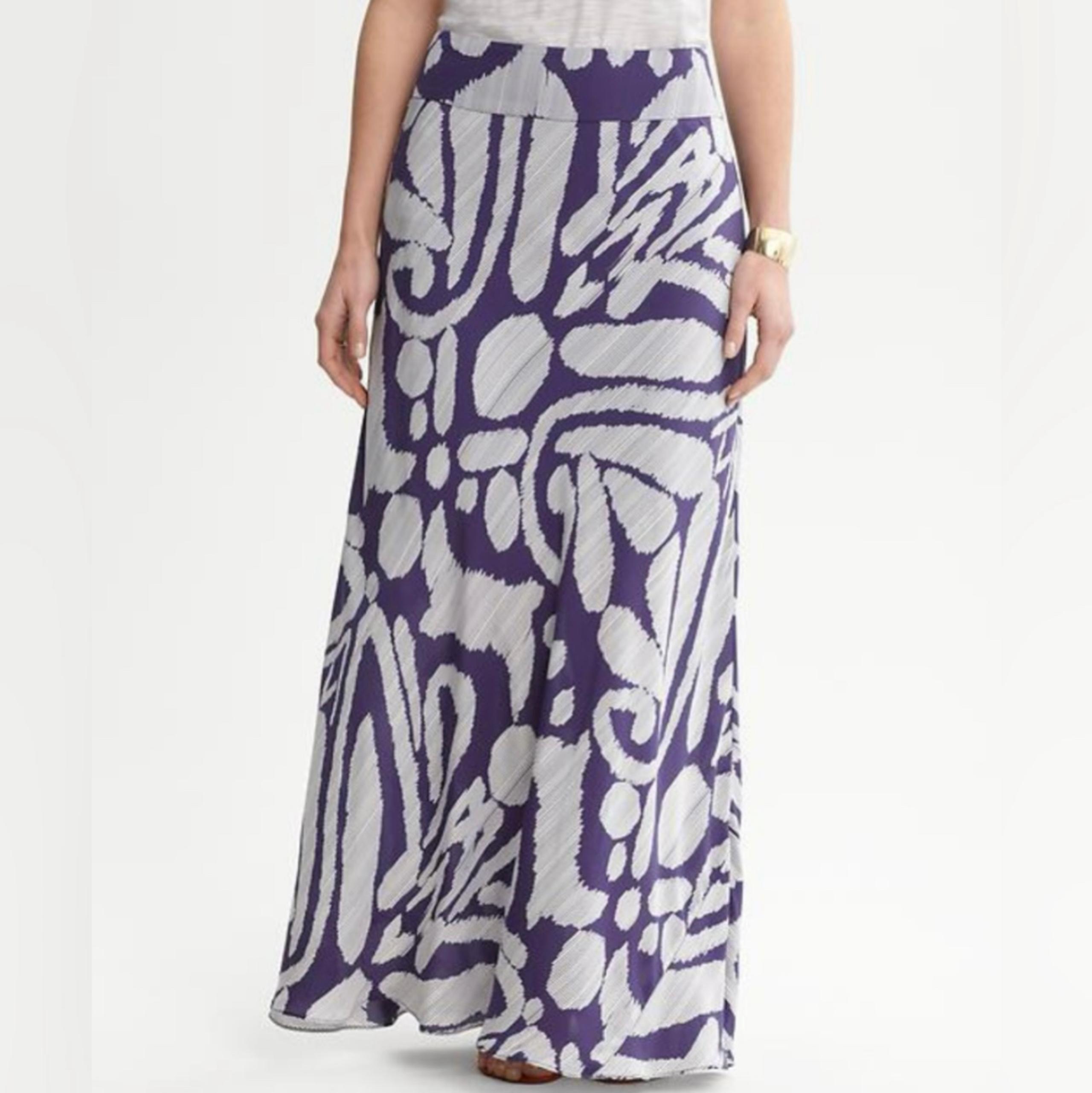 Banana Republic 100% Silk A-Line Maxi Skirt Sz 6