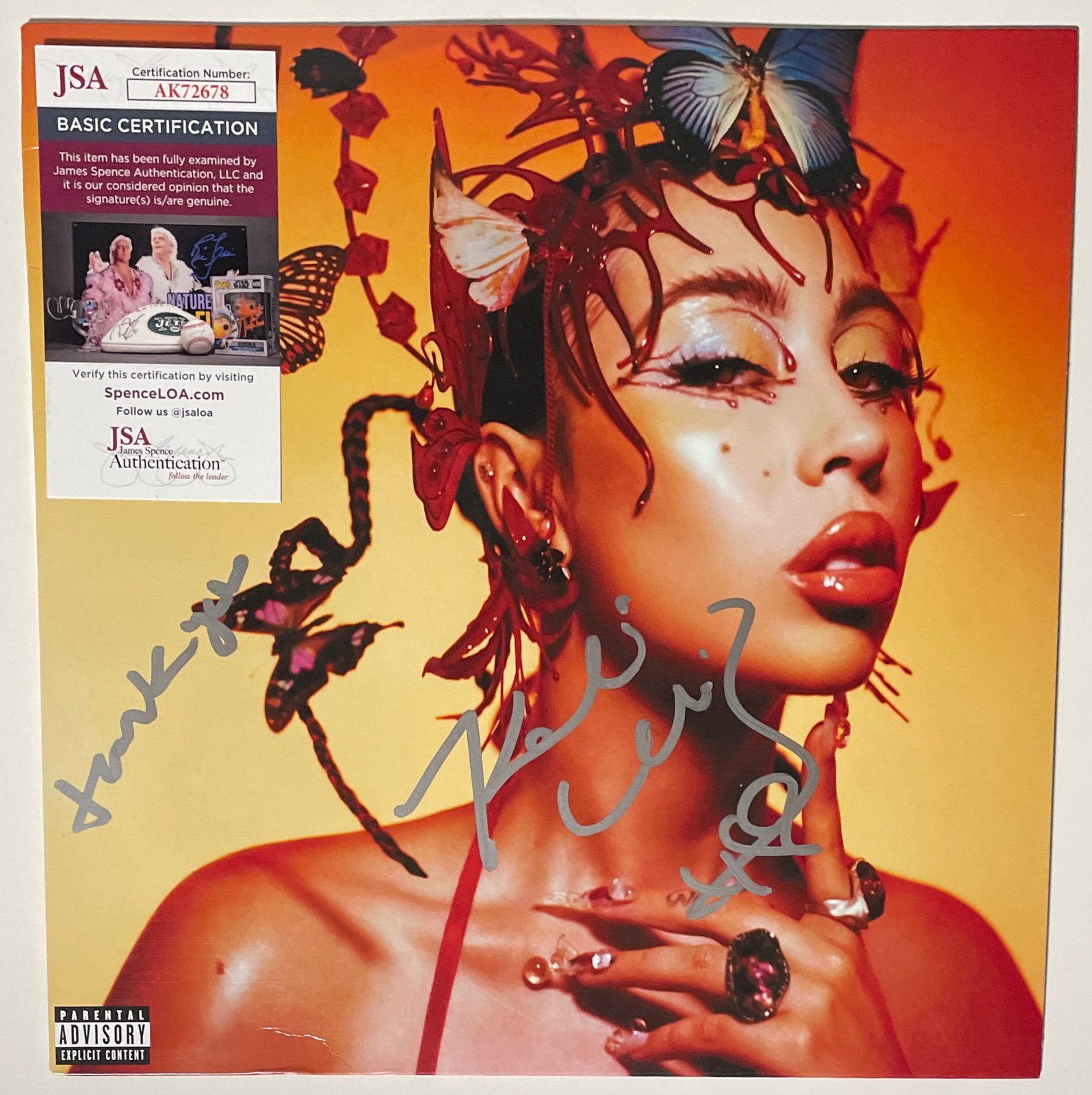 Kali Uchis signed auto Red Moon In Vegas Vinyl LP W/ JSA COA