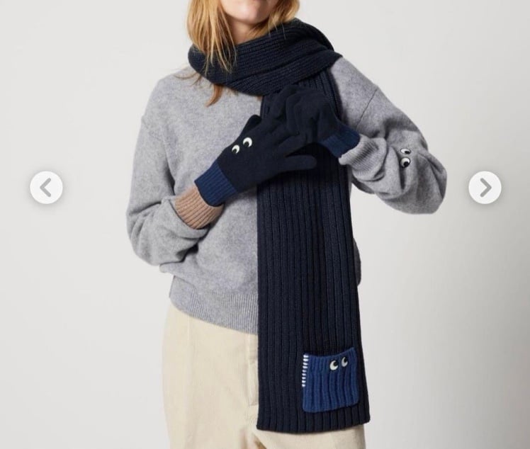 Uniqlo Anya Hindmarch Navy Scarf