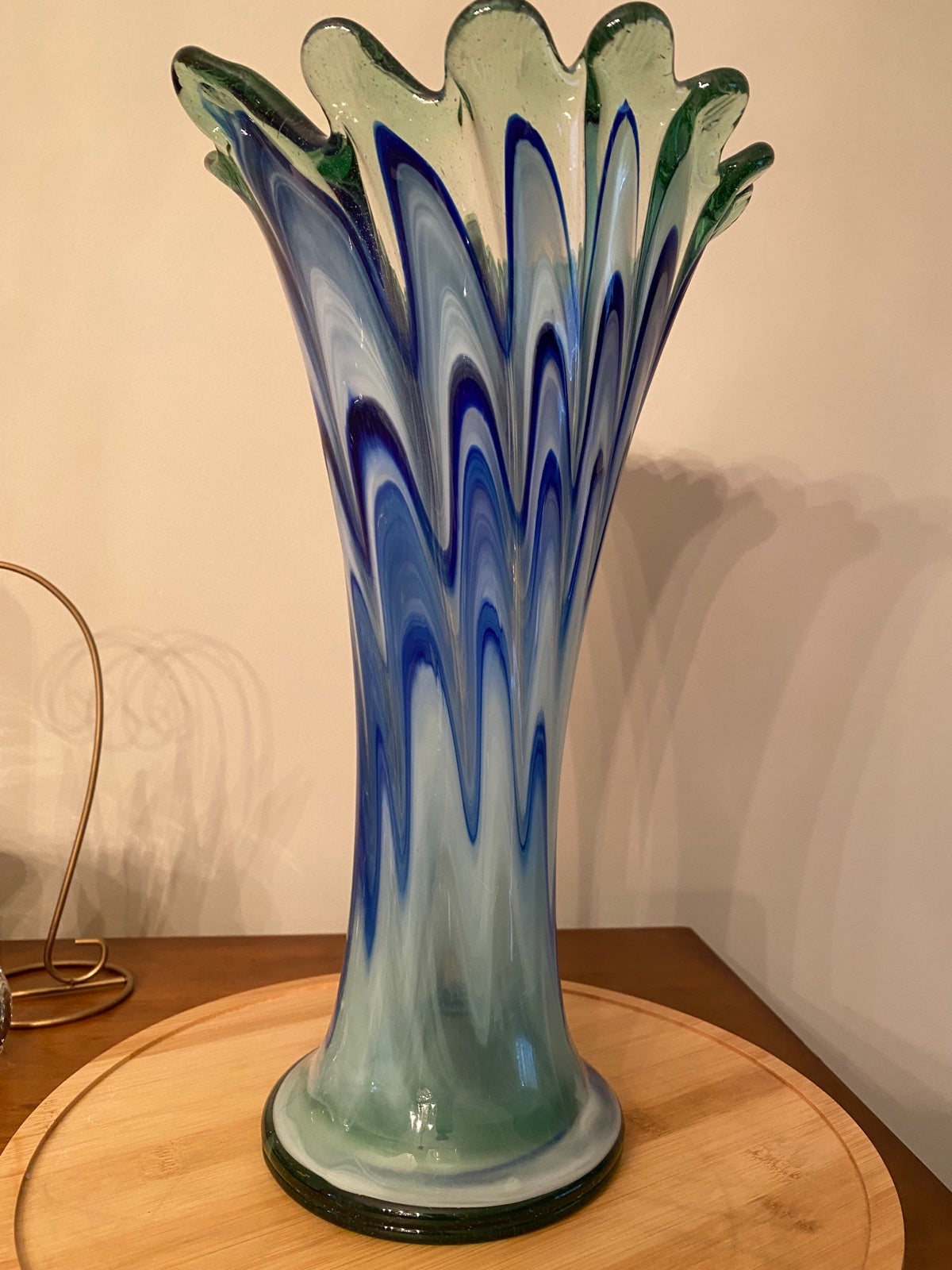 Vintage Art Glass Swung Vase