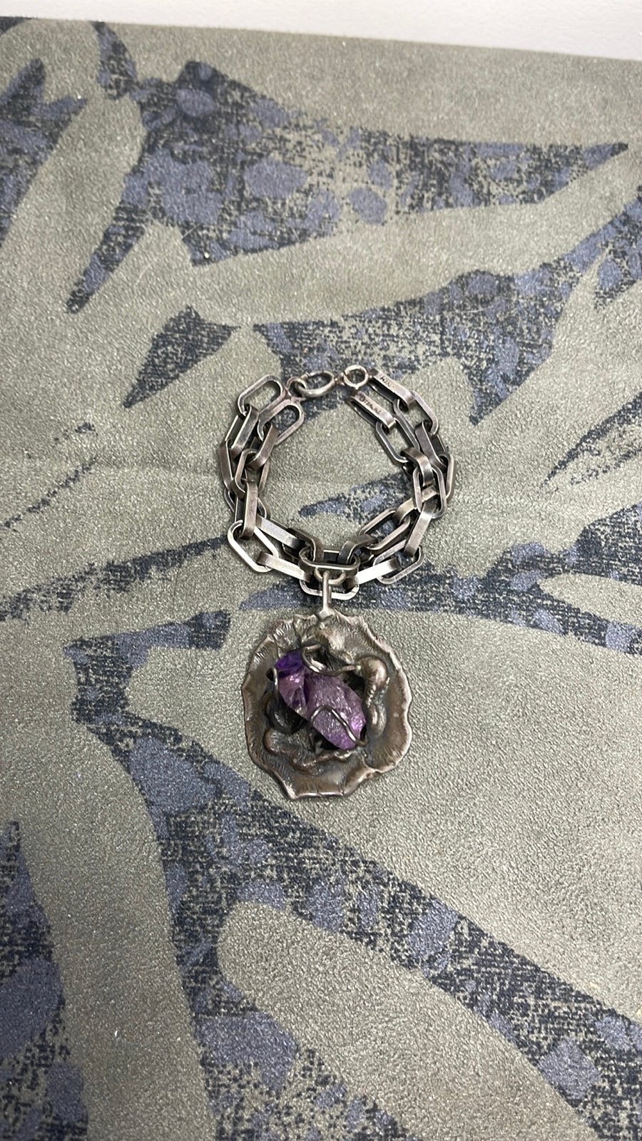 Chunky, unique Arthur King 925 Sterling silver bracelet