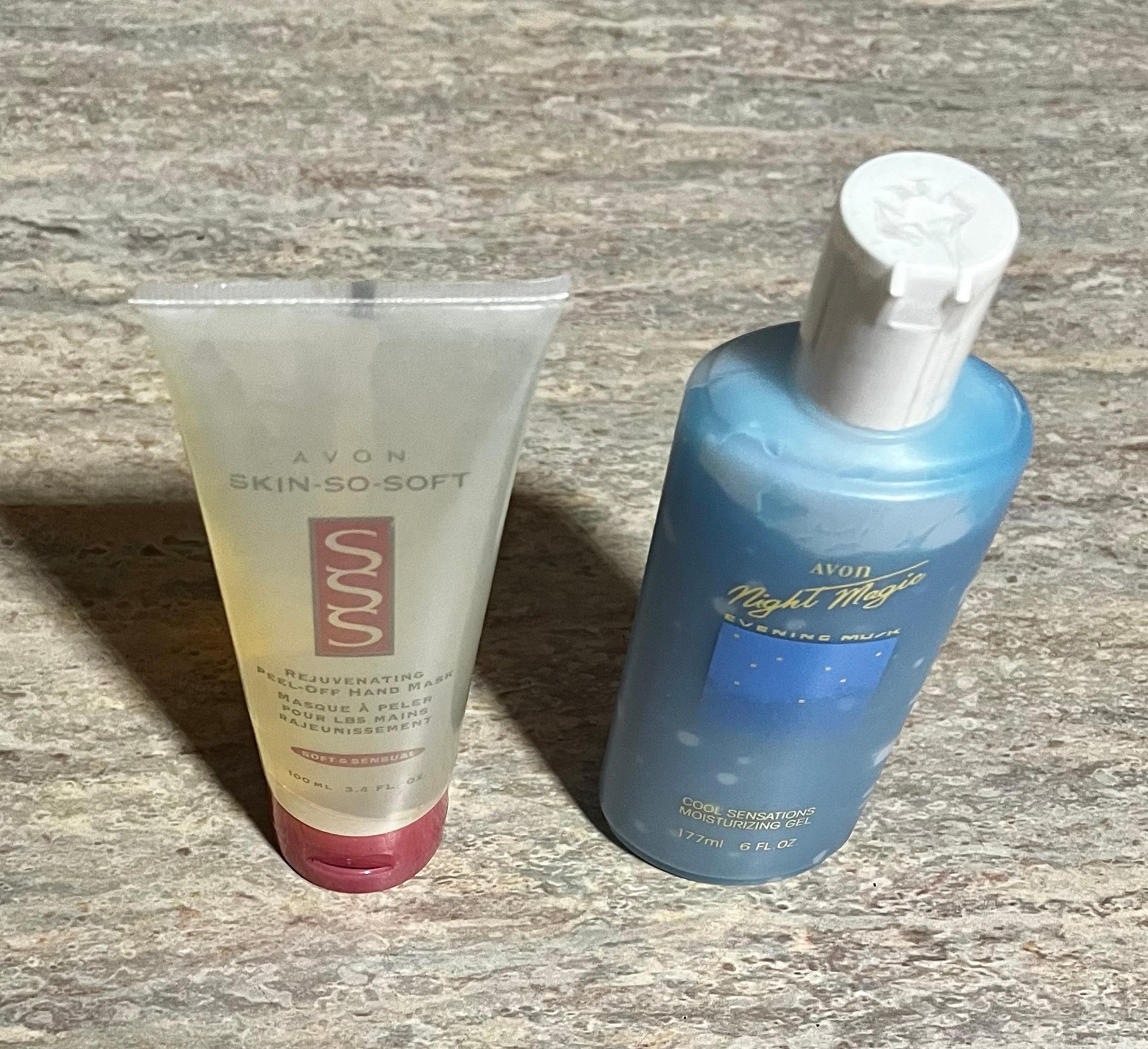New Avon Night Magic cool sensation gel and rejuvenating peel off hand mask