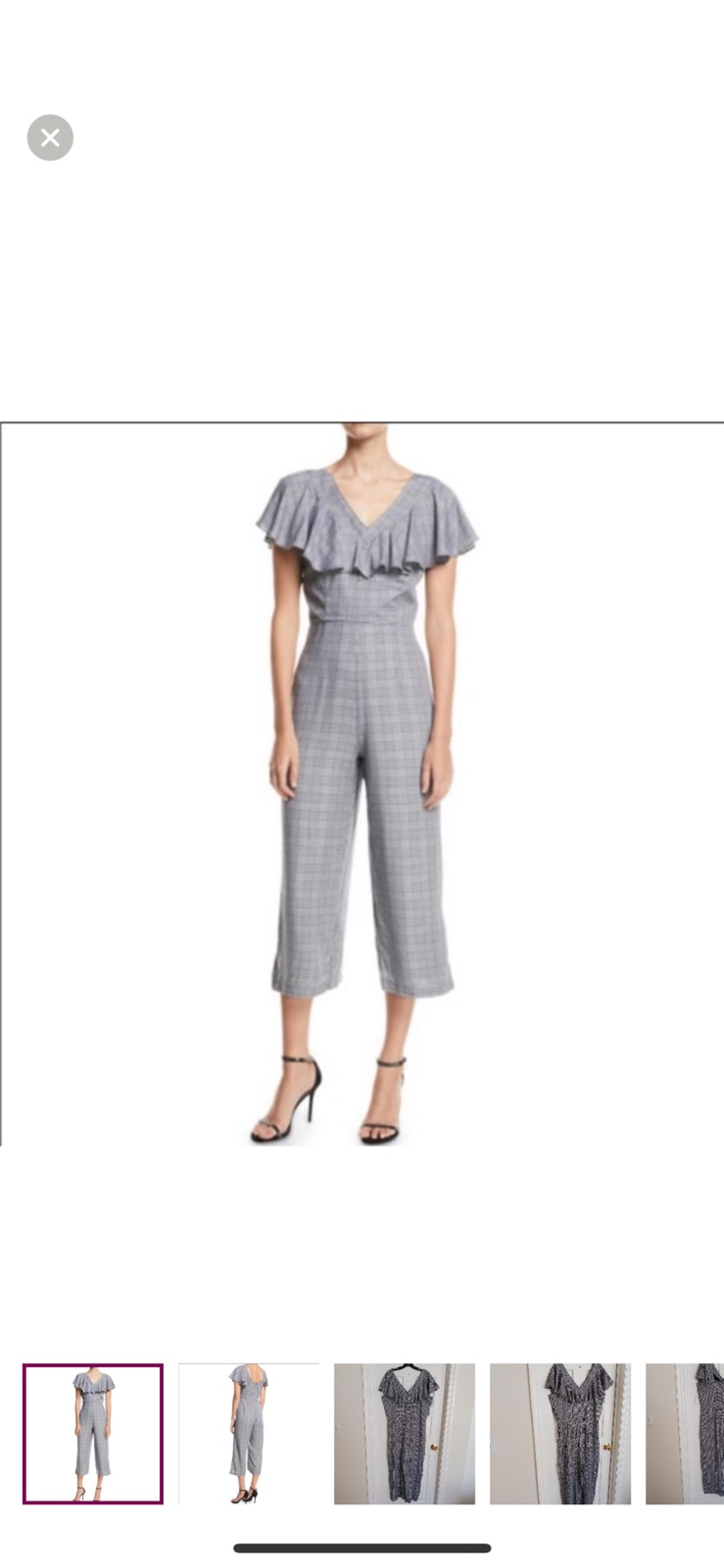 Laundry by Shelli Segal Plaid Ruffled Jumpsuit