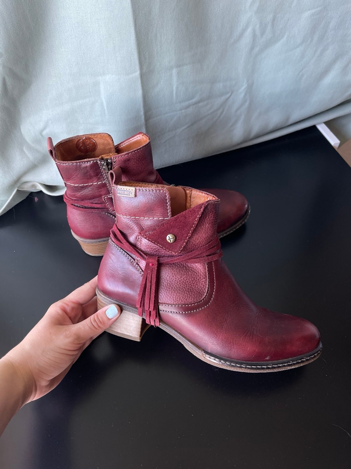 Womens Pikolinos San Sabastian Red Leather Ankle Boots EU 38