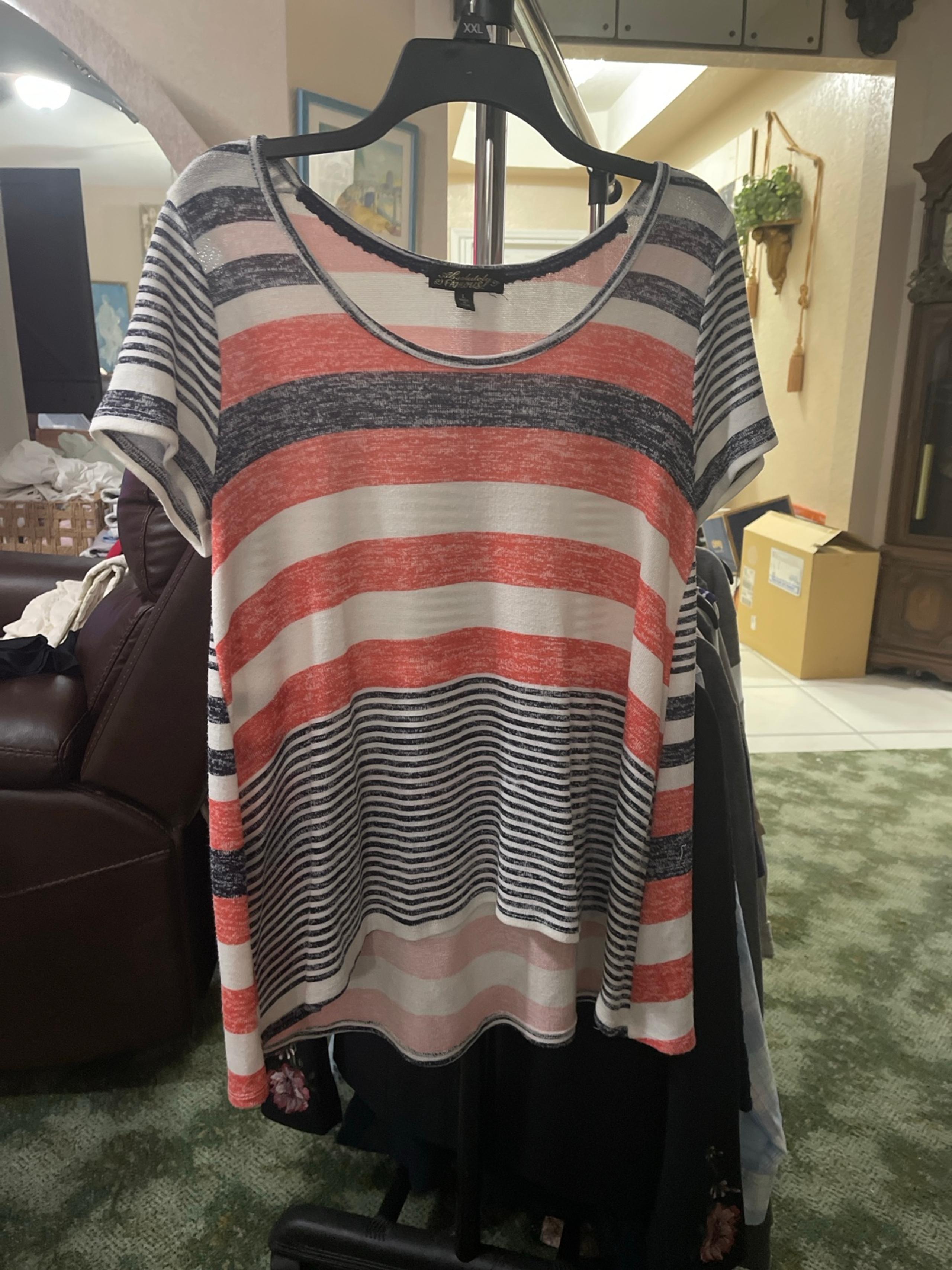 Ladies Top Large red-white-blue