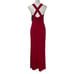 Lulu’s Column Dress Red L Square Neck Maxi Cross X Back Side Slit NWT NEW