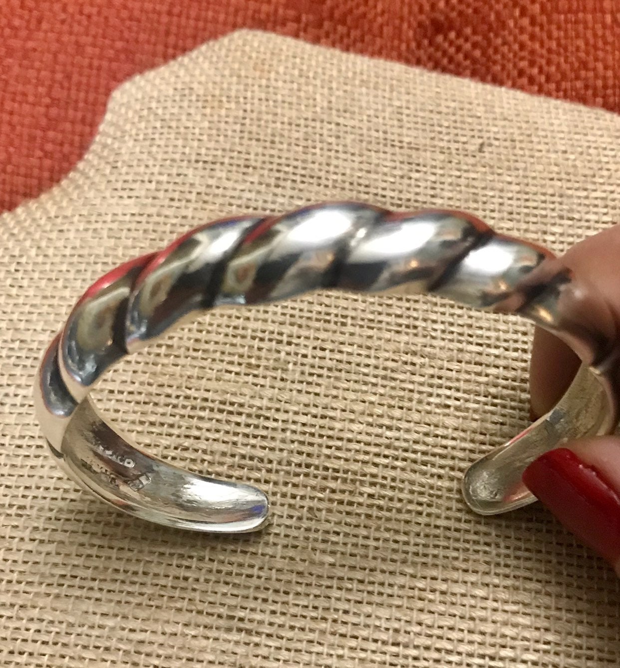 Taxco Sterling Silver Cuff Bracelet, for SMALL Wrist Size