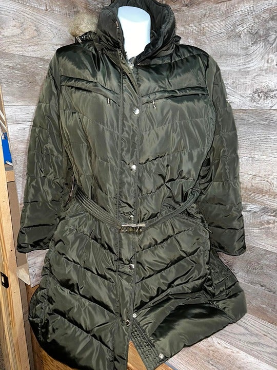 Michael Kors green down filled parka