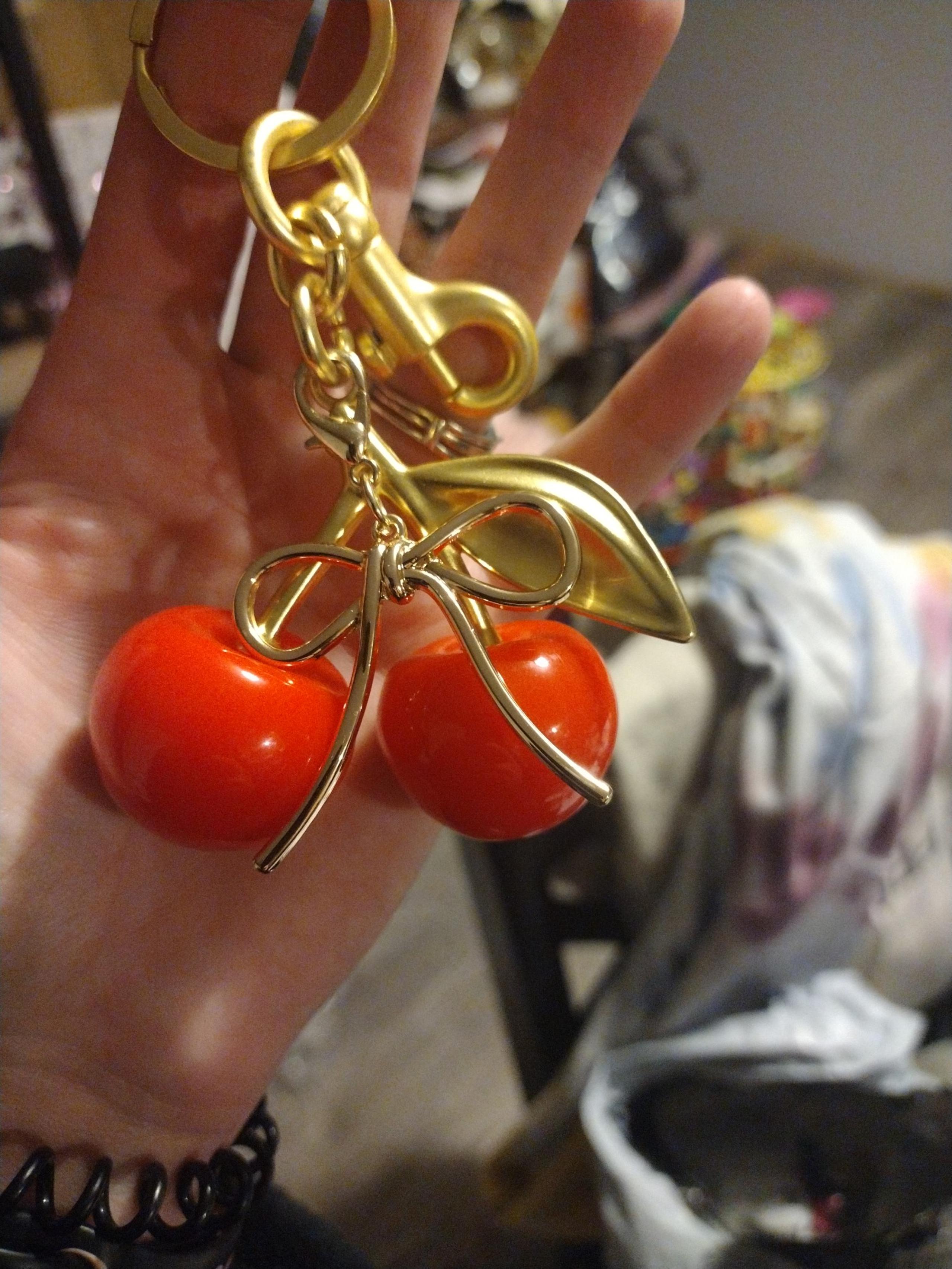 Red cherry bagcharm keychain