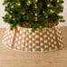 Kirklands Neutral Checkered Christmas Tree Collar skirt, 28 in.