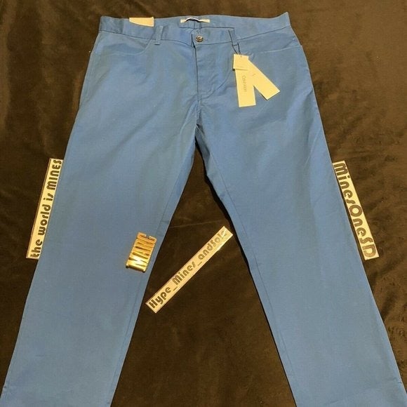 NWT Calvin Klein Blue Tapered Pants Sli