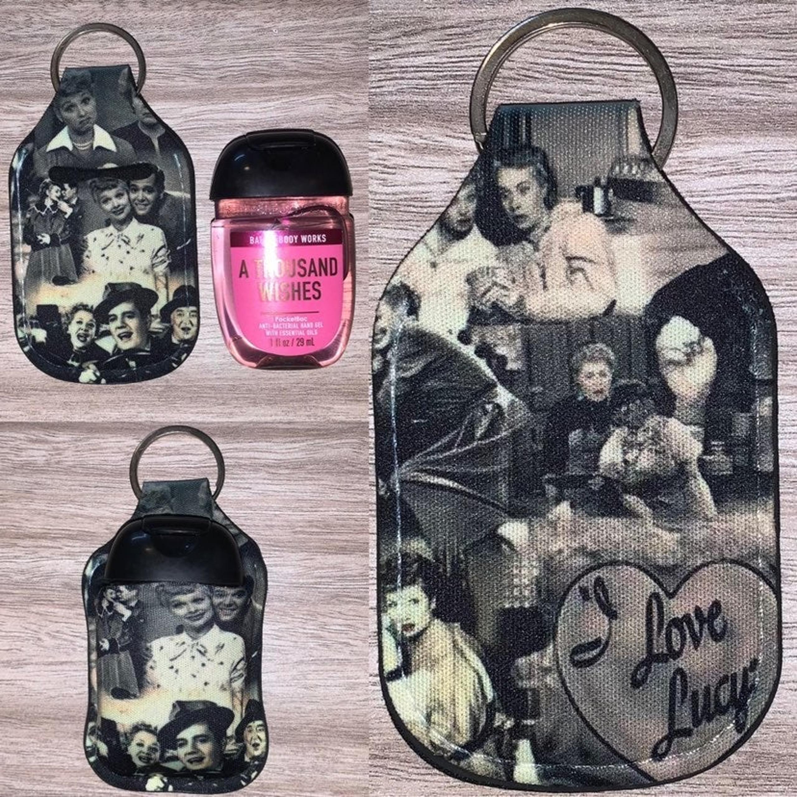 I love Lucy black & white hand sanitizer holder new