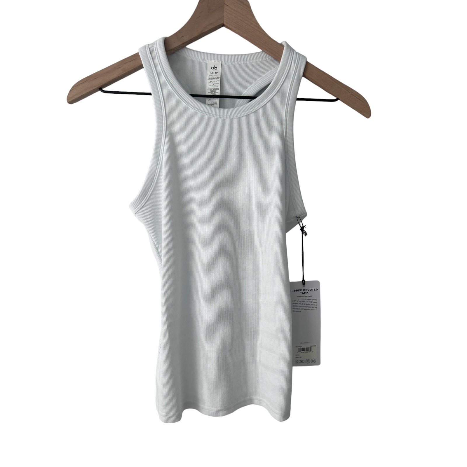 Alo Yoga white Ribbed Devoted Tank XS NWT Tank Tops