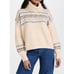 Madewell Somervell Fair Isle Turtleneck Sweater Womends Small Cream Knit Crop
