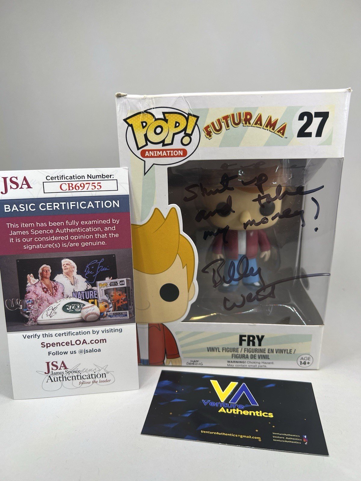 Billy West Signed Fry Futurama 27 Funko w/ JSA COA