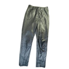 Vintage Distressed Leather High Rise Skinny Pants Womens 4