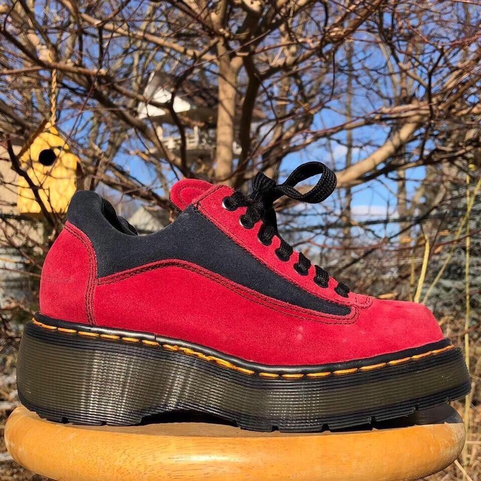 Dr. Martens Suede Striped Platform Shoes