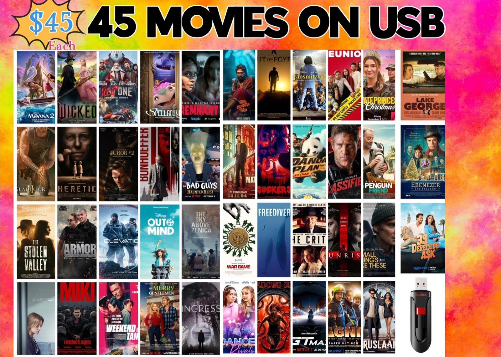 45 movies on usb new releases 2024 ((vol.2))