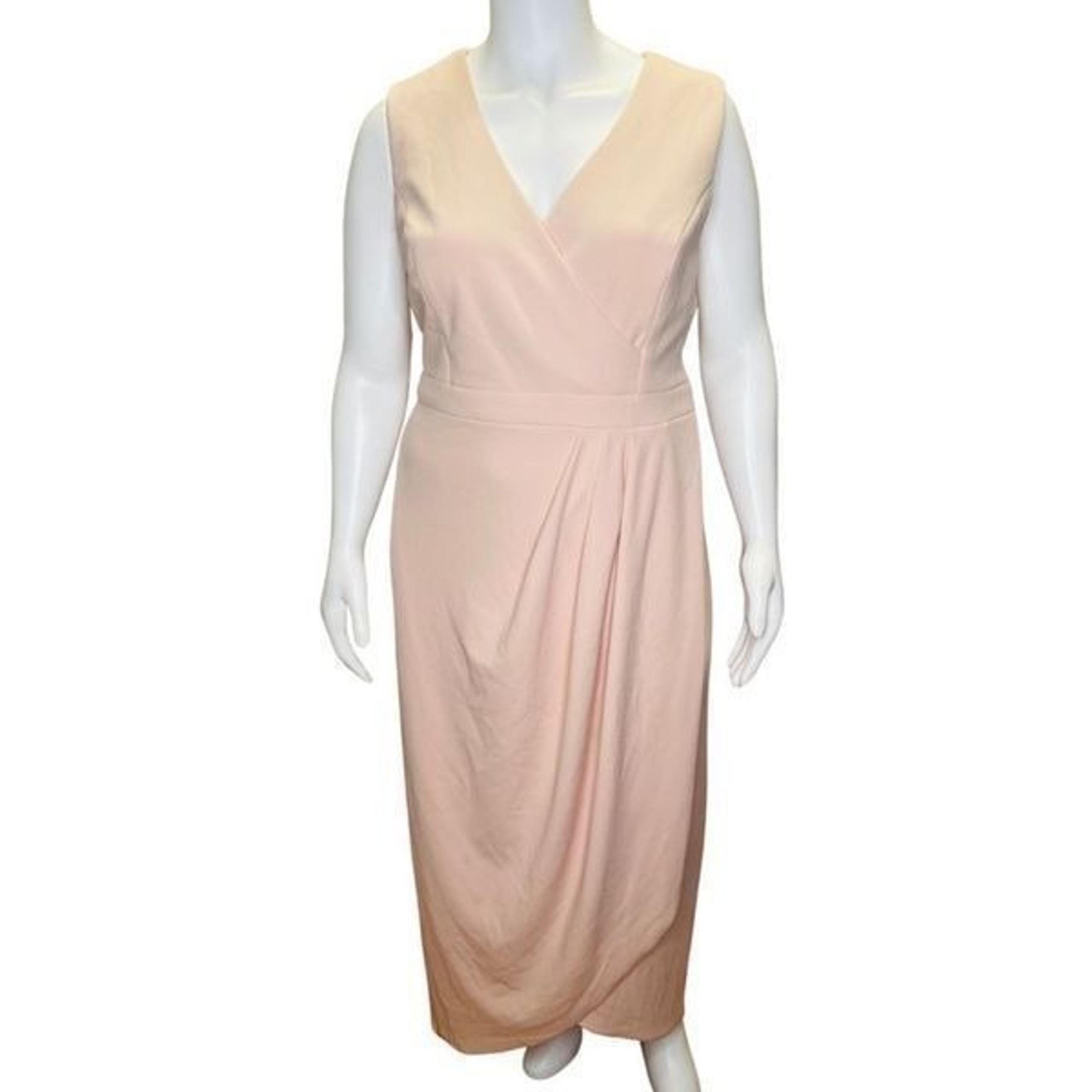 Xscape Wrap Front Scuba Crepe Gown