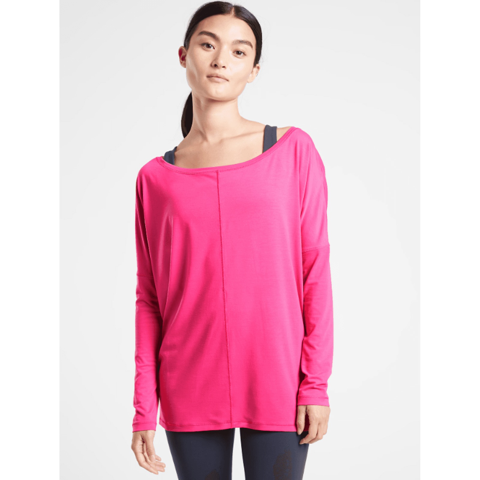 Athleta Size Small Essence Flow Top Azalea Pink Lightweight Activewear