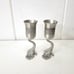 Elephant-Themed Pewter Wine Goblets Pair