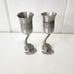 Elephant-Themed Pewter Wine Goblets Pair