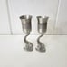 Elephant-Themed Pewter Wine Goblets Pair