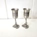 Elephant-Themed Pewter Wine Goblets Pair