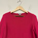 COS Wool Knit Sweater Top Red/Berry Pink 2-Pocket Long Sleeve