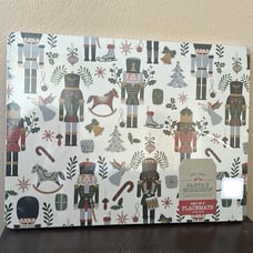 Benson Mills Set of 4 Cork Placemats Christmas Nutcracker Candy Cane Holly New