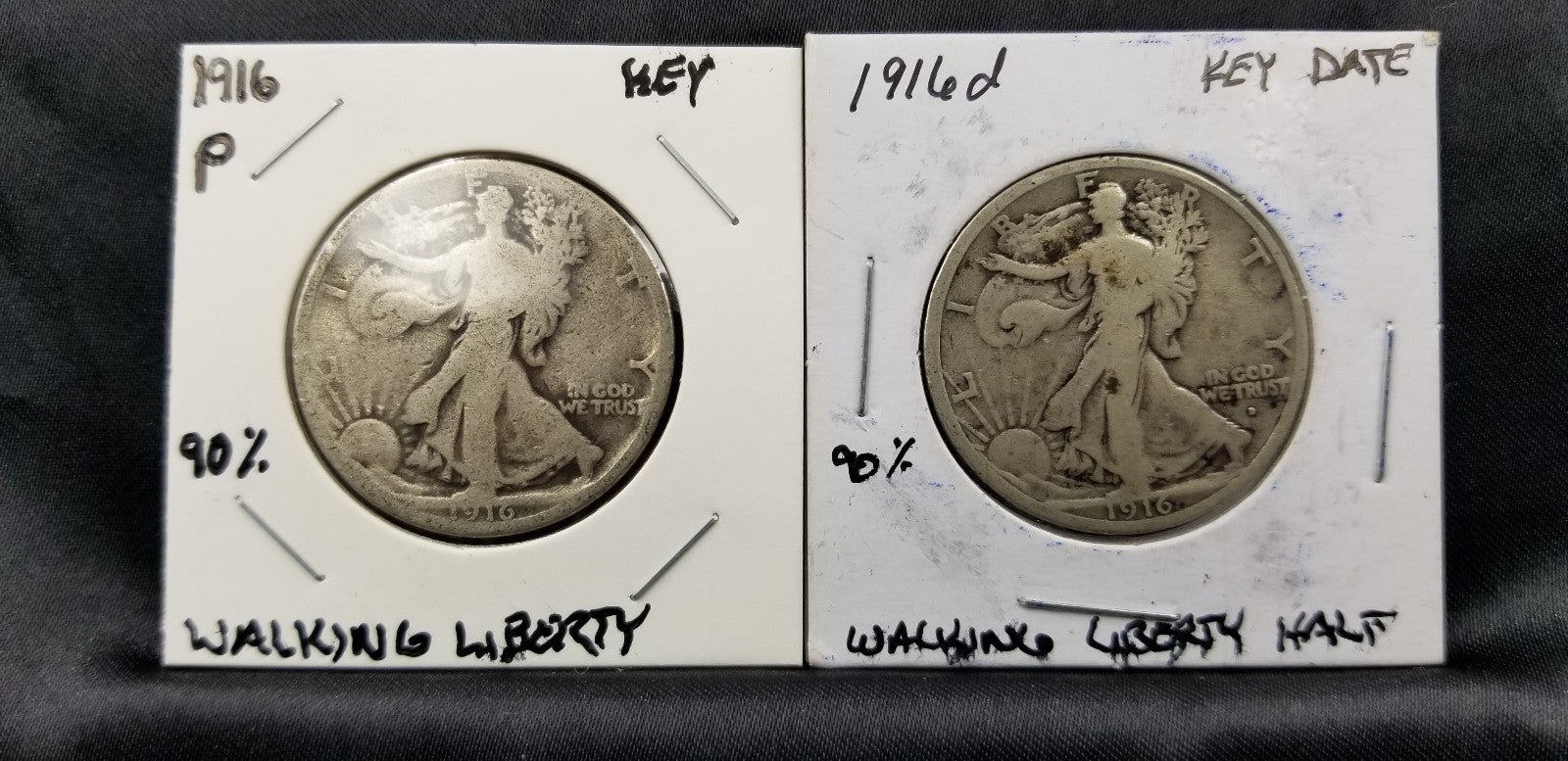 KEY DATE/MINT 1916-PD SILVER WALKING LIBERTY HALF DOLLARS