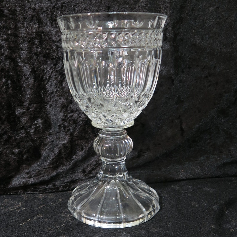 Crystal Candy Dish Pedestal heavy clear cut great condition NO lid ASTORIA