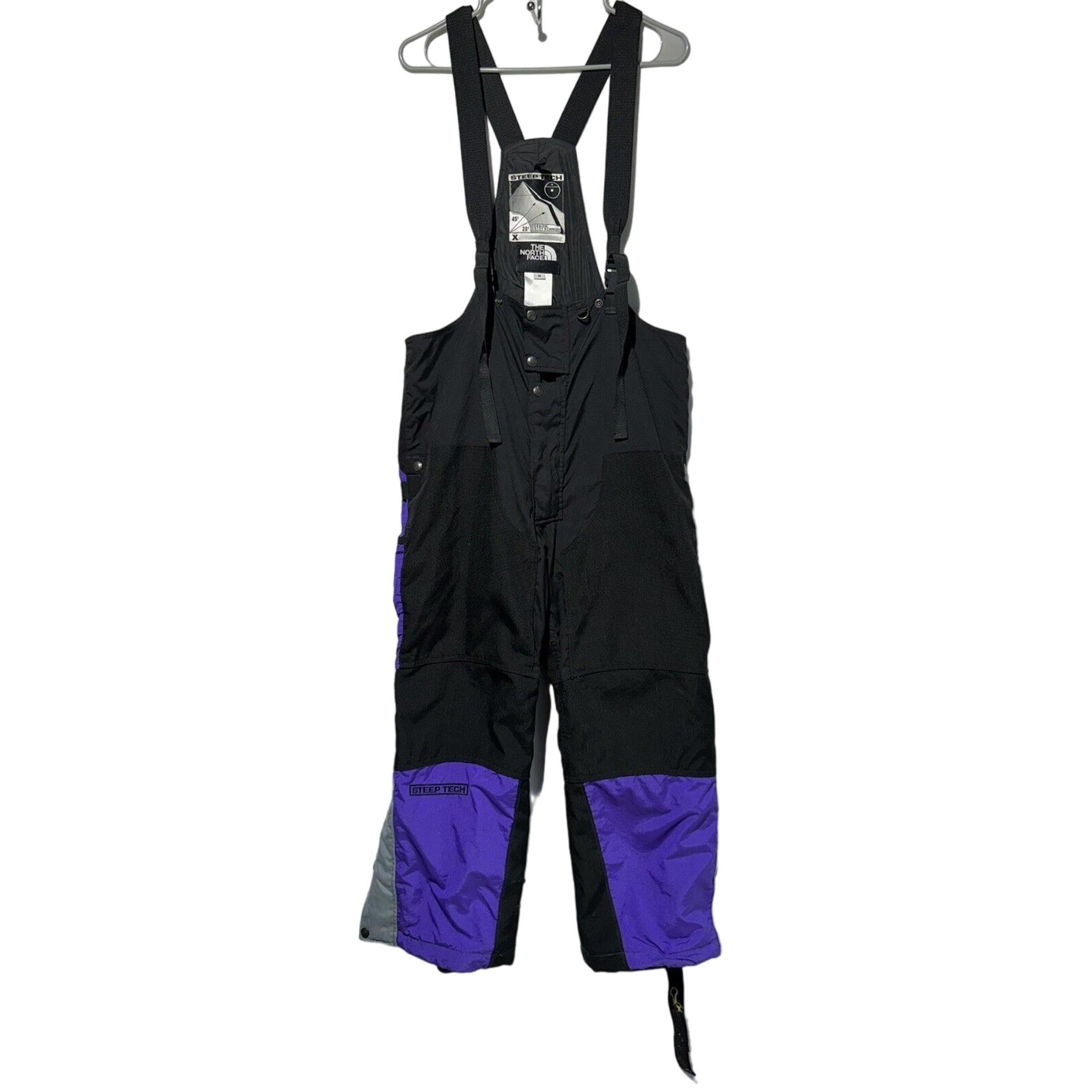 Vintage North Face Mens Purple Black Steep Tech Snowboard Suit size M