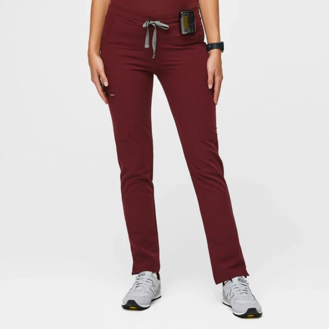 Figs Yola Skinny Scrub Pants Burgundy Size XS Petite