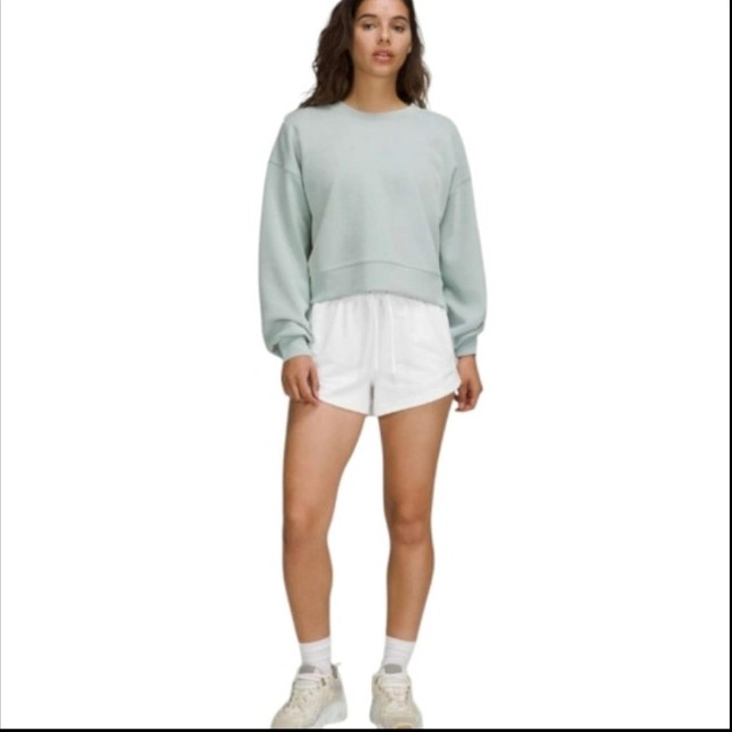 Lululemon Womens Inner Glow High-Rise Cotton Short 3"White Size 12 W7BDRS