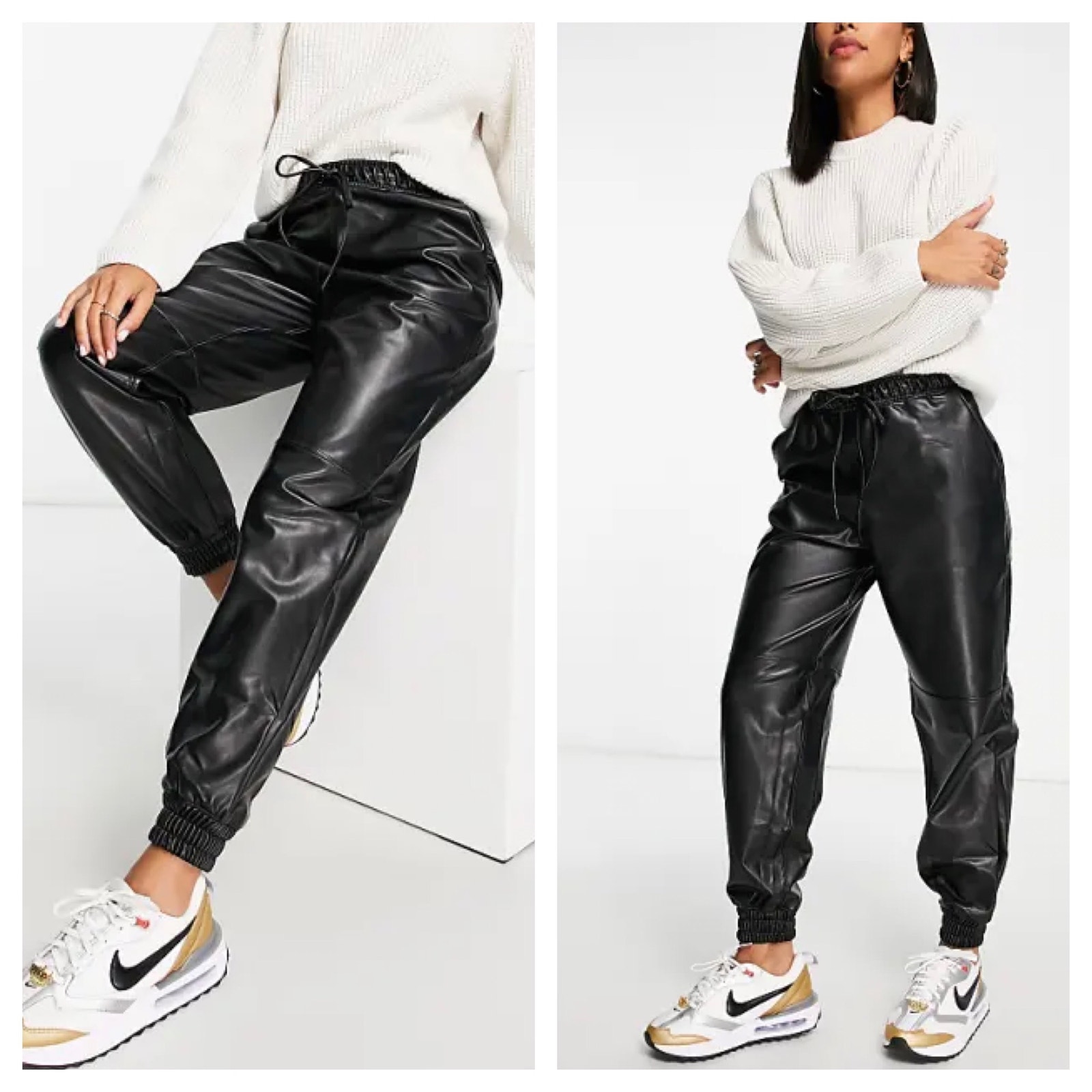 Abercrombie & Fitch Vegan Leather Jogger Pants Size Small High Rise Stretch