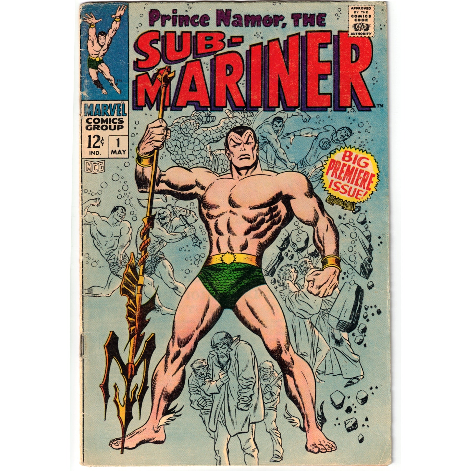 Sub-Mariner #1 (FN+) #2 (FN) and #3 (FN+) Origin Namor, Inhumans Marvel 1968
